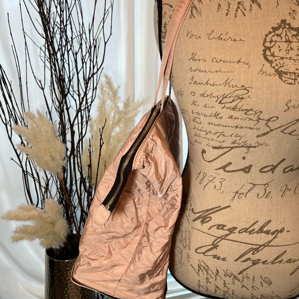 Moncler Leather DOMITILLE Blush Quilted Zip Up Hidden Bag  Mixed Media - Picture 5 of 13